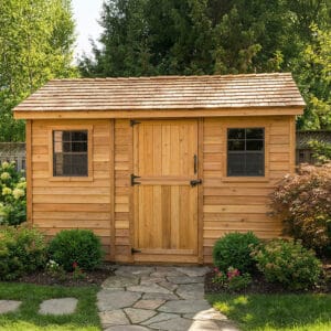 12×8 Western Red Cedar Cabana Shed – Single Dutch Door
