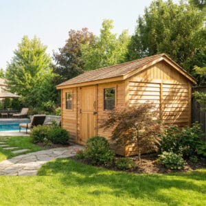 12×8 Western Red Cedar Cabana Shed – Single Dutch Door