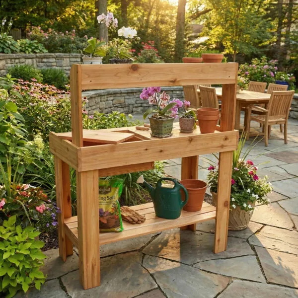 4×2 Western Red Cedar Potting Bench – Outdoor Garden Workstation 6 4Potting Bench 4x2 Western Red Cedar Raised Garden Bed Kit Outdoor Living Today 3