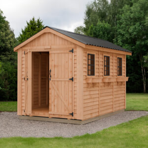 8×12 Western Red Cedar – SpaceMaster Shed – Double Door Storage Kit