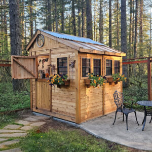 8×8 Western Red Cedar – Sunshed Garden Shed – Greenhouse & Workspace Kit