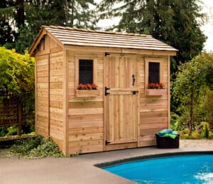 9x6 Cabana Pool Shed Garden Shed Western Red Cedar Shed Outdoor Living Today 2