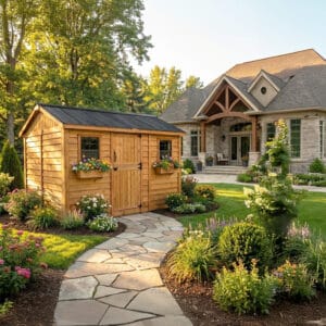 12×8 Western Red Cedar – Cabana Shed – Poolside Storage & Utility Kit