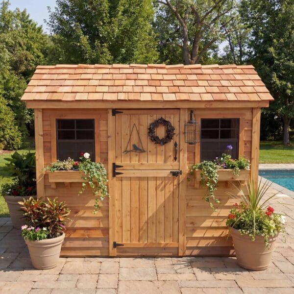 Cabana 9x6 Cedar Garden shed Western Red Cedar cedar shed Outdoor Living Today 10