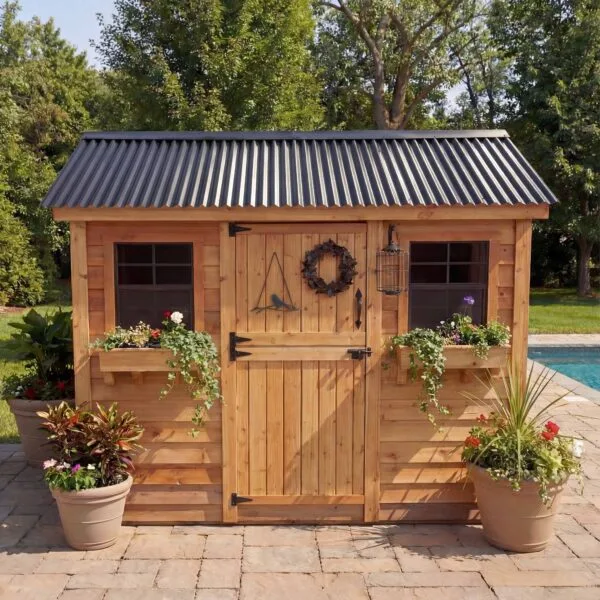 9×6 Western Red Cedar – Cabana Shed – Poolside Storage & Utility Kit 12 Cabana 9x6 Cedar Garden shed Western Red Cedar cedar shed Outdoor Living Today 11