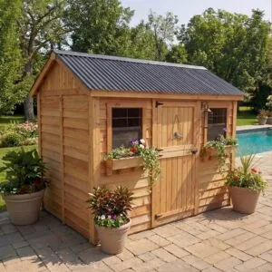 Cabana 9x6 Cedar Garden shed Western Red Cedar cedar shed Outdoor Living Today 15