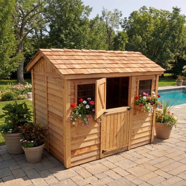 Cabana 9x6 Cedar Garden shed Western Red Cedar cedar shed Outdoor Living Today 2
