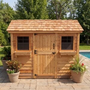 9×6 Western Red Cedar – Cabana Shed – Poolside Storage & Utility Kit