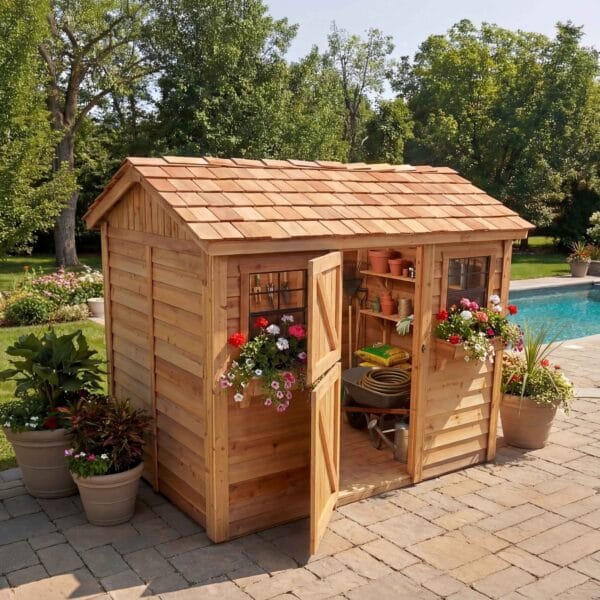 Cabana 9x6 Cedar Garden shed Western Red Cedar cedar shed Outdoor Living Today 5
