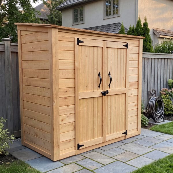 6×3 Western Red Cedar Outdoor Storage Shed - Grand Garden Chalet 1 Small Cedar Garden Shed 6ft x 3ft made from Western Red Cedar