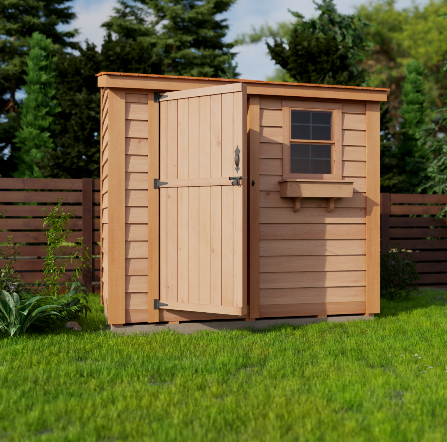 Spacesaver 8x4 with Single Door Metal Architect Knotty by Outdoor Living Today