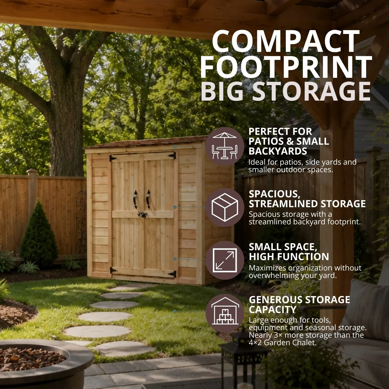 Premium 6×3 Western Red Cedar Outdoor Storage Shed
