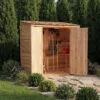 Small Cedar Garden Shed 6ft x 3ft made from Western Red Cedar doors open