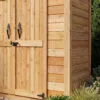 Small Cedar Garden Shed 6ft x 3ft made from Western Red Cedar closeup view