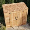Small Cedar Garden Shed 6ft x 3ft made from Western Red Cedar closeup view