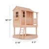 Wooden playhouse with ladder and dimensions