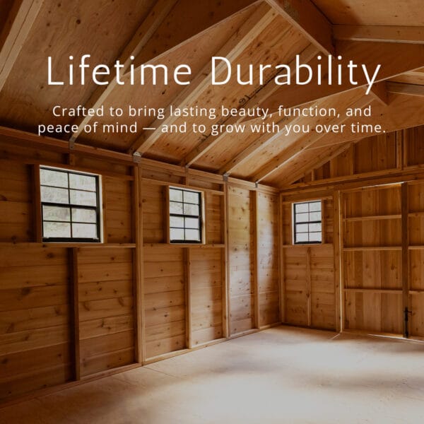 8×12 Western Red Cedar – Sunshed Garden Shed – Sunlit Workspace & Greenhouse Kit 16 Lifetime Durability Photo Card