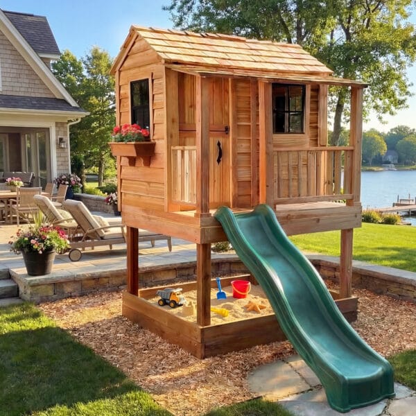 Little Cedar 6x6 Playhouse Western Red CEdar Outdoor Living Today Childrens Playhouse 13