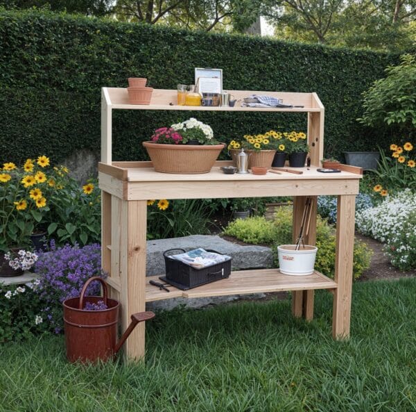 OLT a new potting bench with a sunset 5069cab0 b4a2 4d23 b579 3d1681d20f3c