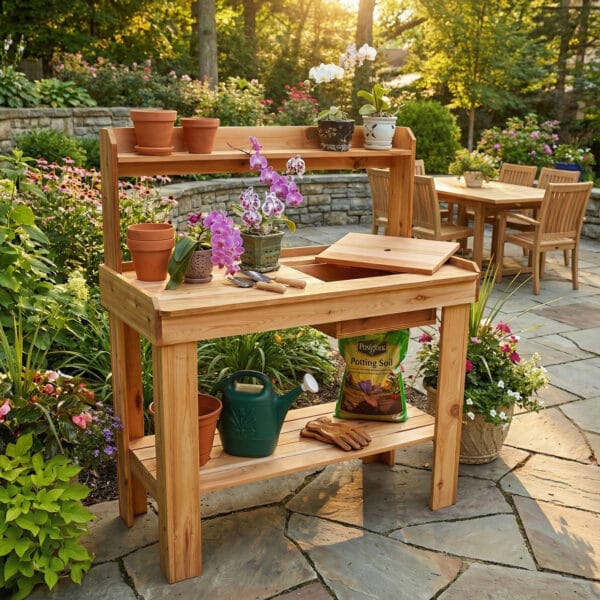 4×2 Western Red Cedar Potting Bench – Outdoor Garden Workstation 2 Potting Bench 4x2 Western Red Cedar Raised Garden Bed Kit Outdoor Living Today 1