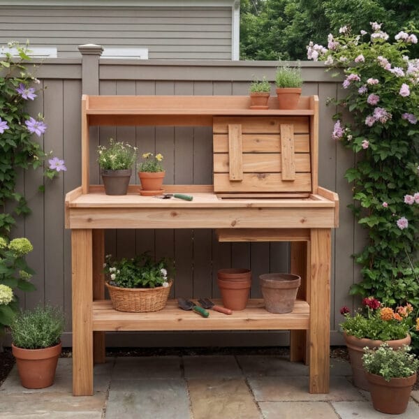 Potting Bench 4x2 Western Red Cedar Raised Garden Bed Kit Outdoor Living Today 27