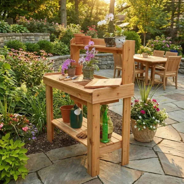 4×2 Western Red Cedar Potting Bench – Outdoor Garden Workstation 5 Potting Bench 4x2 Western Red Cedar Raised Garden Bed Kit Outdoor Living Today 3