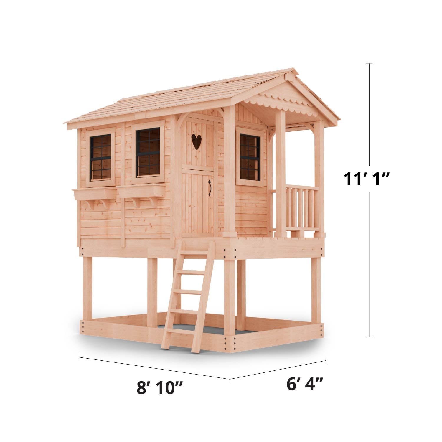 Sunflower Playhouse & Sandbox | 6x9 15 SP69 Product Dimension Graphics 1500x1500 1