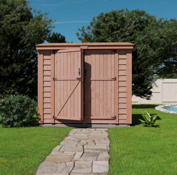 8×4 Cedar Shed - SpaceSaver Double Door – Lean-To Storage Kit 13 SS84 D 2