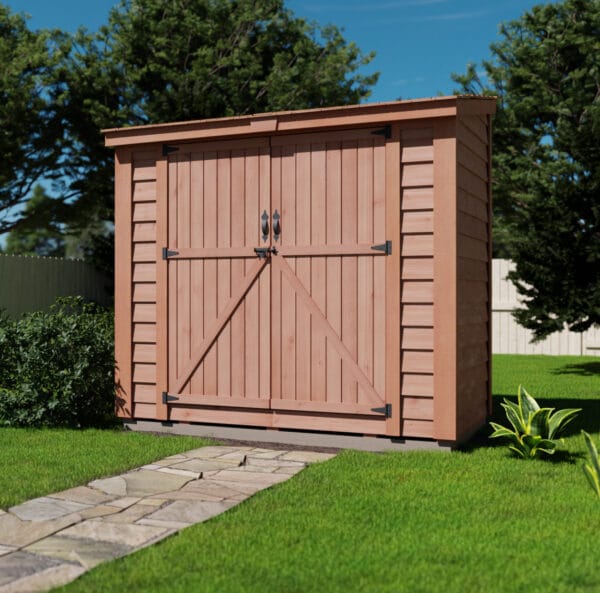 8×4 Cedar Shed - SpaceSaver Double Door – Lean-To Storage Kit 12 SS84 D 3