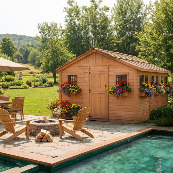 Sunshed 12x12 Garden shed Western Red Cedar cedar shed Outdoor Living Today 2