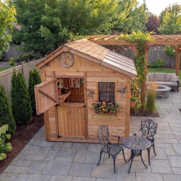 Sunshed 8x8 Garden shed Western Red Cedar cedar shed Outdoor Living Today 1
