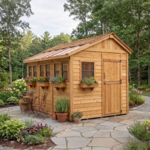 8×12 Western Red Cedar – Sunshed Garden Shed – Sunlit Workspace & Greenhouse Kit