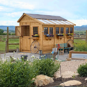 8×12 Western Red Cedar – Sunshed Garden Shed – Sunlit Workspace & Greenhouse Kit