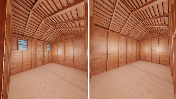 12×8 Western Red Cedar – Cabana Shed – Poolside Storage & Utility Kit 9 cb128 sides