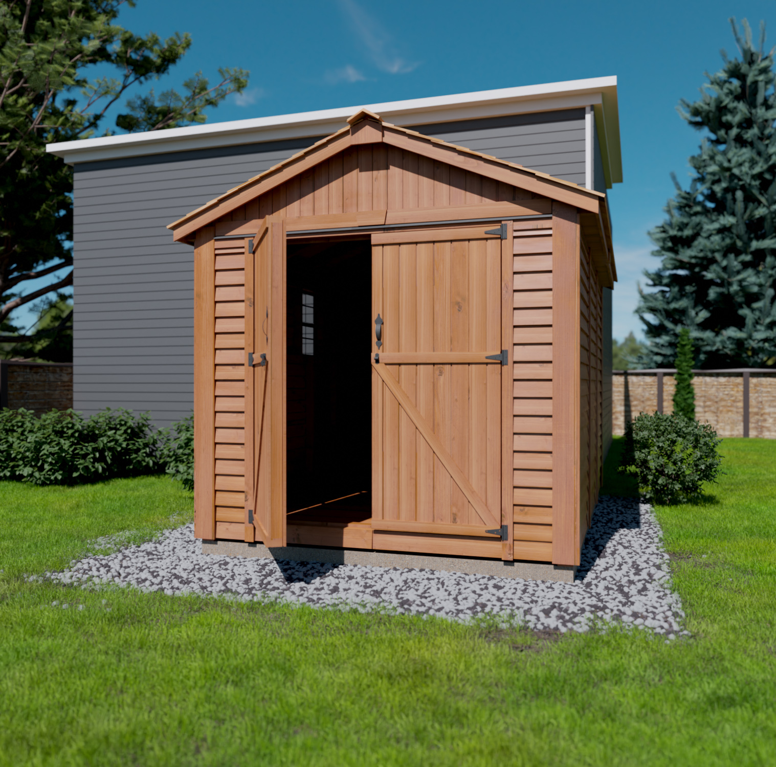 Space Master Cedar Shed 8x12 Outdoor Living Today Right Angle