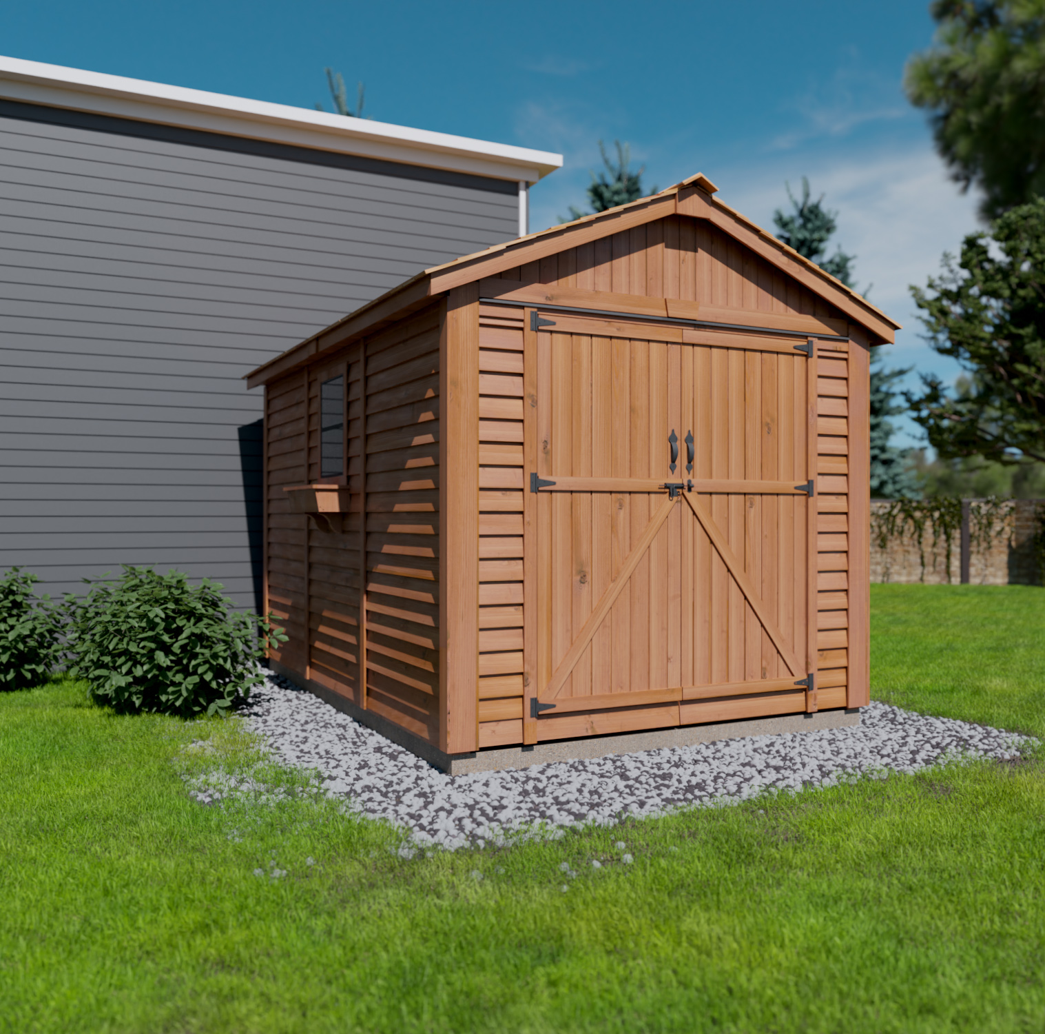 Space Master Cedar Shed 8x12 Outdoor Living Today Left Angle