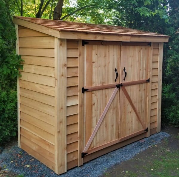 8×4 Cedar Shed - SpaceSaver Double Door – Lean-To Storage Kit 8 ss84 dd 7