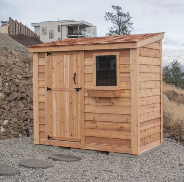 8×4 Cedar Shed - SpaceSaver Single Door – Lean-To Storage Kit 3 ss84 s 9