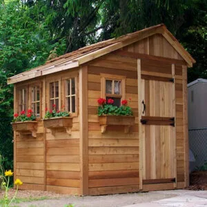 8×8 Western Red Cedar – Sunshed Garden Shed – Greenhouse & Workspace Kit