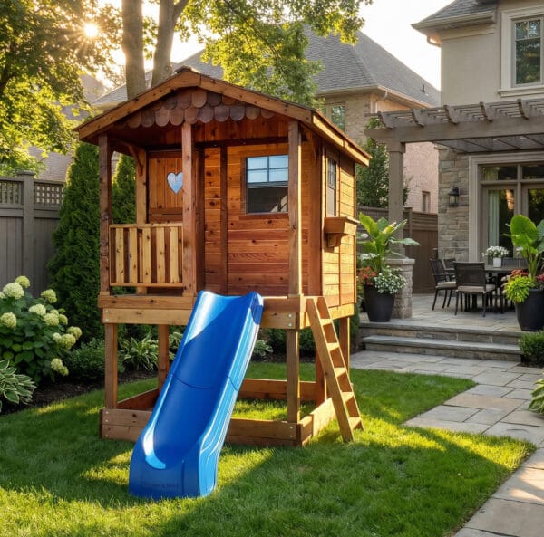 Sunflower Playhouse & Sandbox | 6x9 1 sunflower 6x9 Playhouse Western Red Cedar Outdoor Living Today Childrens Playhouse 1