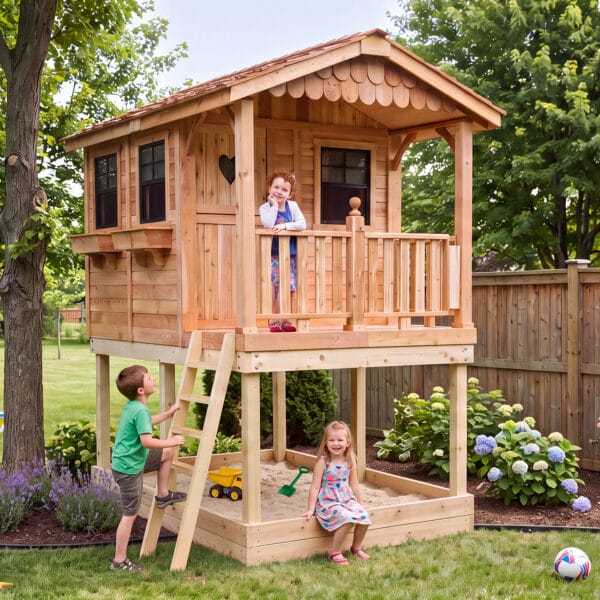sunflower 6x9 Playhouse Western Red Cedar Outdoor Living Today Childrens Playhouse 11
