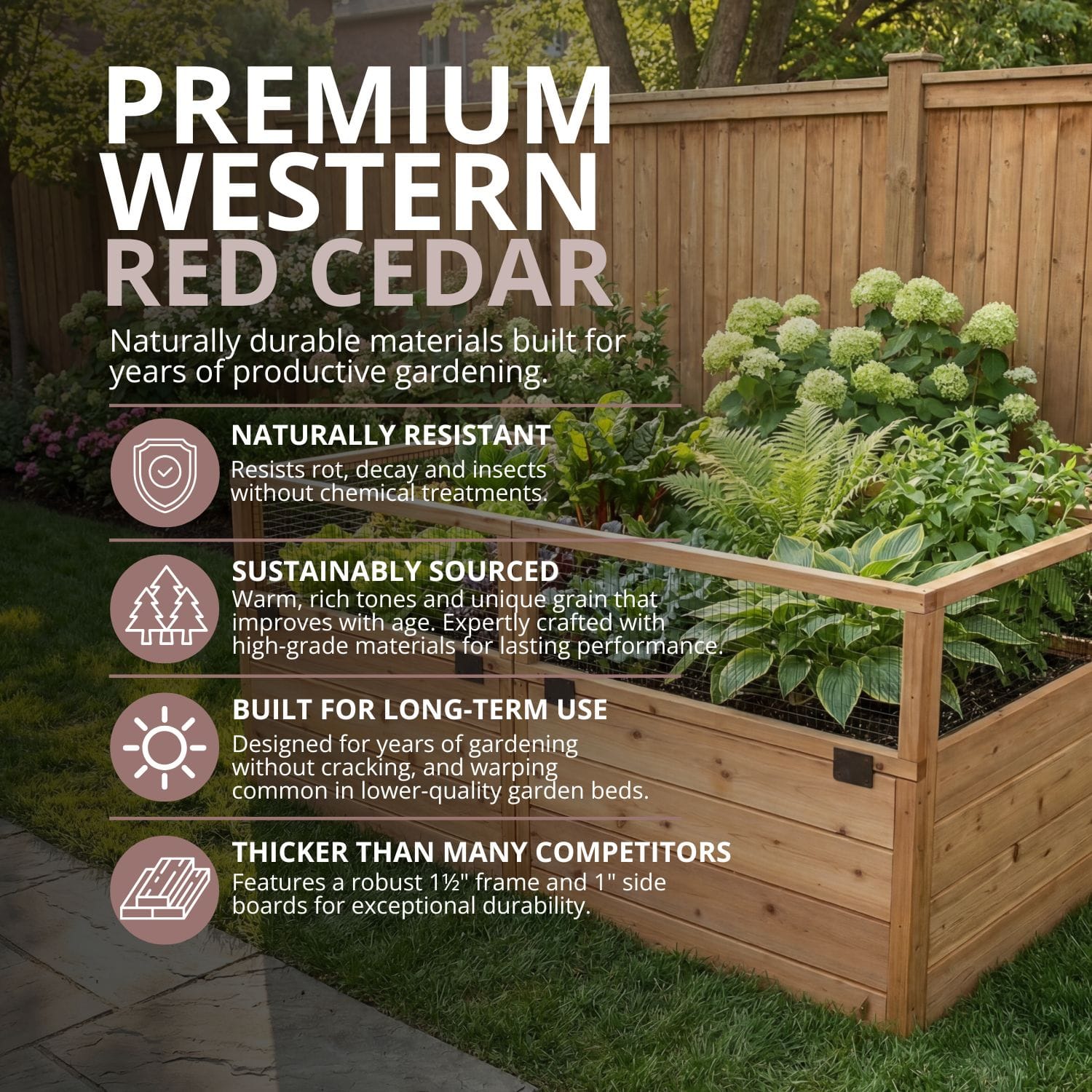 Raised Cedar Garden Bed | 6 ft × 3 ft 6 6x3 ft Raised Garden Bed Standard Kit Outdoor Living Today Western Red Cedar Raised Garden Bed Kit 40 5