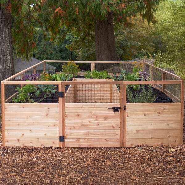 Raised Cedar Garden Bed | 8 ft × 12 ft 1 Raised Garden Bed 8x12 Western Red Cedar Gardening Greenhouse Kit Outdoor Living Today Raised Garden Bed 32