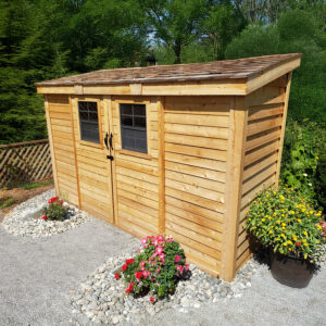 12×4 Western Red Cedar – SpaceSaver Shed – Lean-To Sliding Door Storage Kit