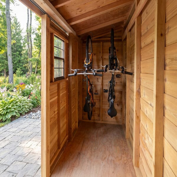 Spacesaver Lean to Shed with Sliding Door 12x4ft Shed Kit cedar roof Outdoor Living Today front Sloping Roof Lean To Shed Western Red Cedar 11