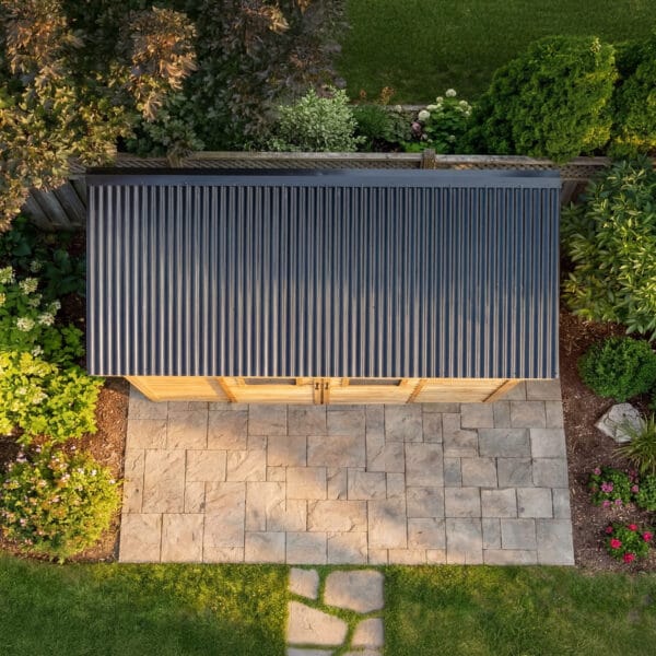 Spacesaver Lean to Shed with Sliding Door 12x4ft Shed Kit cedar roof Outdoor Living Today front Sloping Roof Lean To Shed Western Red Cedar 15