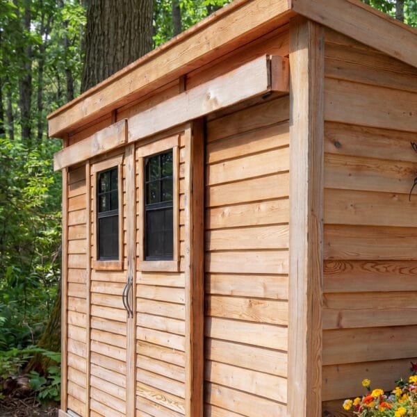 12×4 Western Red Cedar – SpaceSaver Shed – Lean-To Sliding Door Storage Kit 10 Spacesaver Lean to Shed with Sliding Door 12x4ft Shed Kit cedar roof Outdoor Living Today front Sloping Roof Lean To Shed Western Red Cedar 47