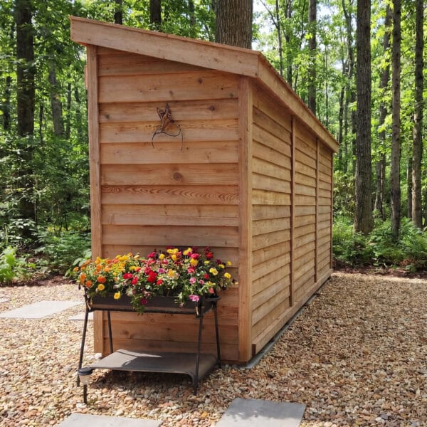 12×4 Western Red Cedar – SpaceSaver Shed – Lean-To Sliding Door Storage Kit 19 Spacesaver Lean to Shed with Sliding Door 12x4ft Shed Kit cedar roof Outdoor Living Today front Sloping Roof Lean To Shed Western Red Cedar 48