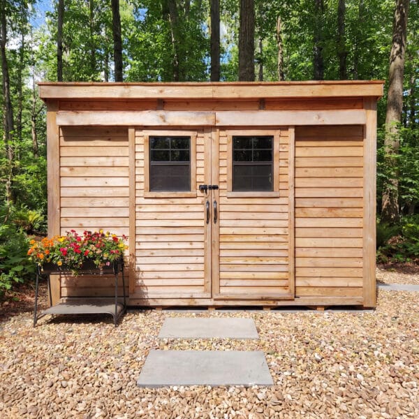 12×4 Western Red Cedar – SpaceSaver Shed – Lean-To Sliding Door Storage Kit 18 Spacesaver Lean to Shed with Sliding Door 12x4ft Shed Kit cedar roof Outdoor Living Today front Sloping Roof Lean To Shed Western Red Cedar 52