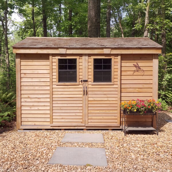 Spacesaver Lean to Shed with Sliding Door 12x4ft Shed Kit cedar roof Outdoor Living Today front Sloping Roof Lean To Shed Western Red Cedar 62